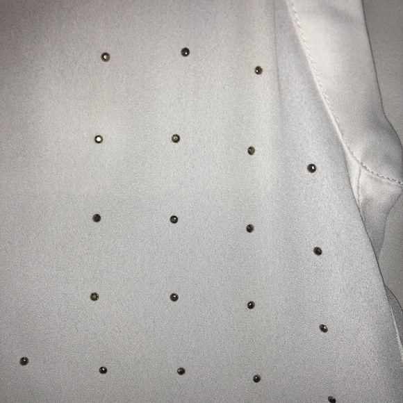 Willi Smith Sheer Ivory Blouse with Gold Studs - Picture 3 of 6